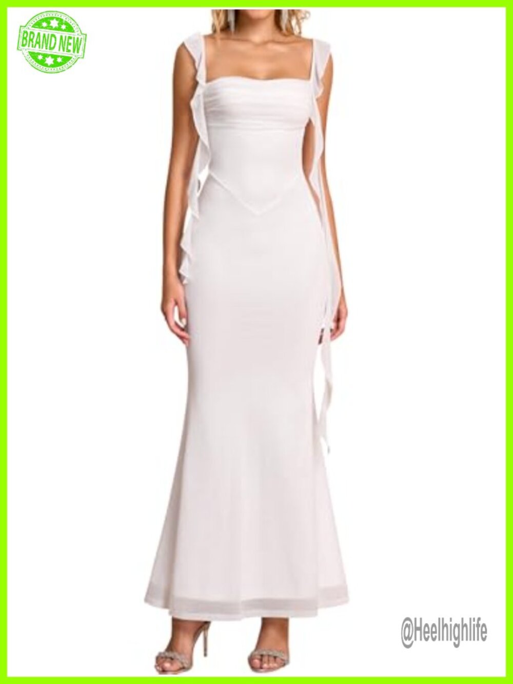 Ruffle Long Maxi Formal Wedding Guest Dress Ruched Mesh Sleeveless